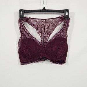 Victoria's Secret  Aubergine Purple Lace Bralette   Light Padding  Size Medium